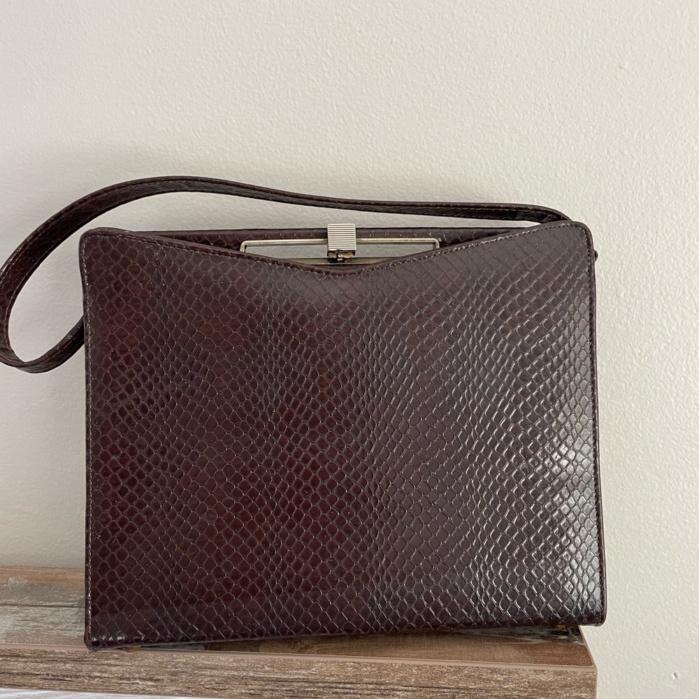 Vintage 1950 Purse Handbag with gold tone hardware